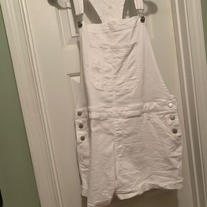White overalls rompers
